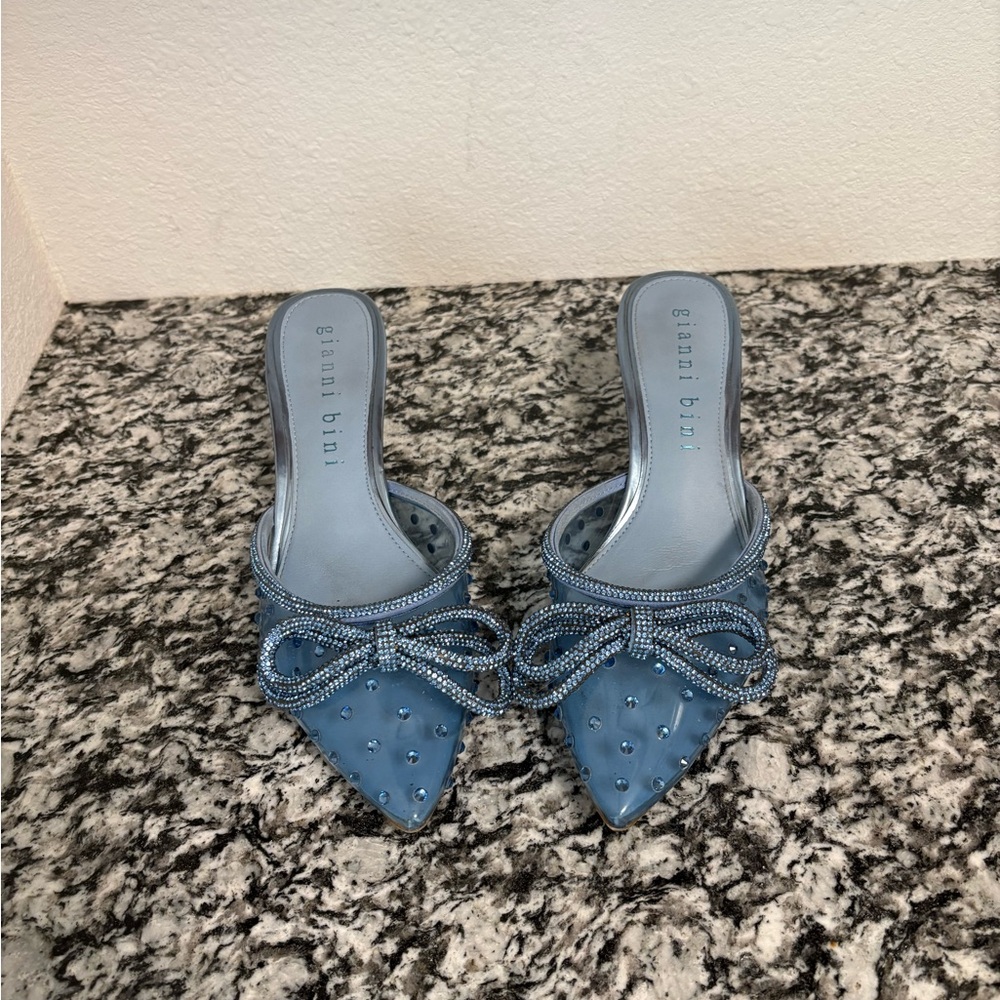 Gianni Bini Blue Embellished Women's Mules
